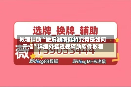 教程辅助“微乐湖南麻将究竟是如何开挂”详细外挂透视辅助软件教程-第3张图片