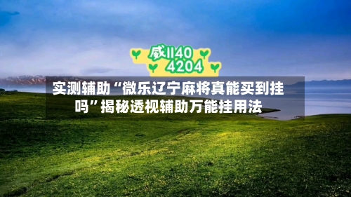 实测辅助“微乐辽宁麻将真能买到挂吗	”揭秘透视辅助万能挂用法-第2张图片