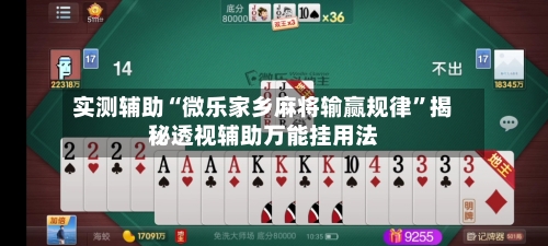 实测辅助“微乐家乡麻将输赢规律”揭秘透视辅助万能挂用法-第2张图片