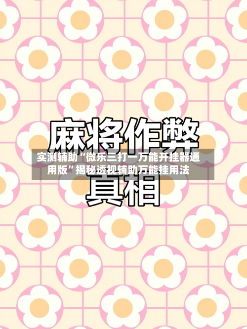 实测辅助“微乐三打一万能开挂器通用版”揭秘透视辅助万能挂用法-第2张图片