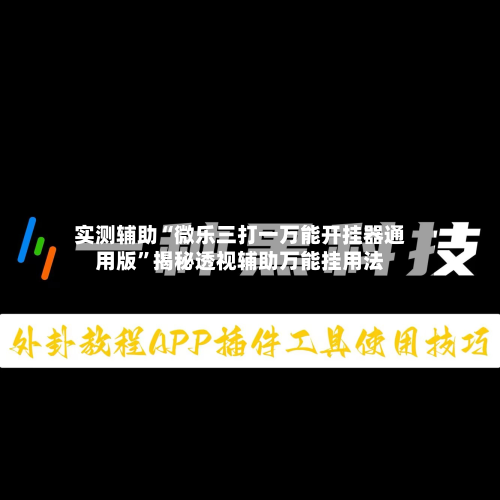 实测辅助“微乐三打一万能开挂器通用版	”揭秘透视辅助万能挂用法-第1张图片