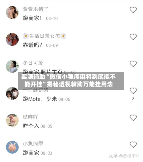 实测辅助“微信小程序麻将到底能不能开挂”揭秘透视辅助万能挂用法-第3张图片