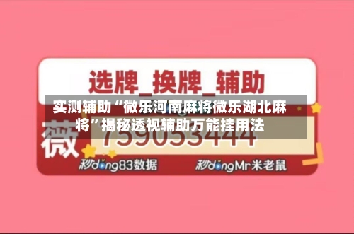 实测辅助“微乐河南麻将微乐湖北麻将”揭秘透视辅助万能挂用法-第2张图片