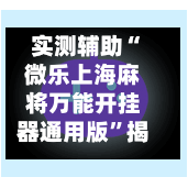 实测辅助“微乐上海麻将万能开挂器通用版”揭秘透视辅助万能挂用法-第3张图片