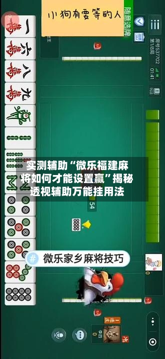 实测辅助“微乐福建麻将如何才能设置赢”揭秘透视辅助万能挂用法-第2张图片