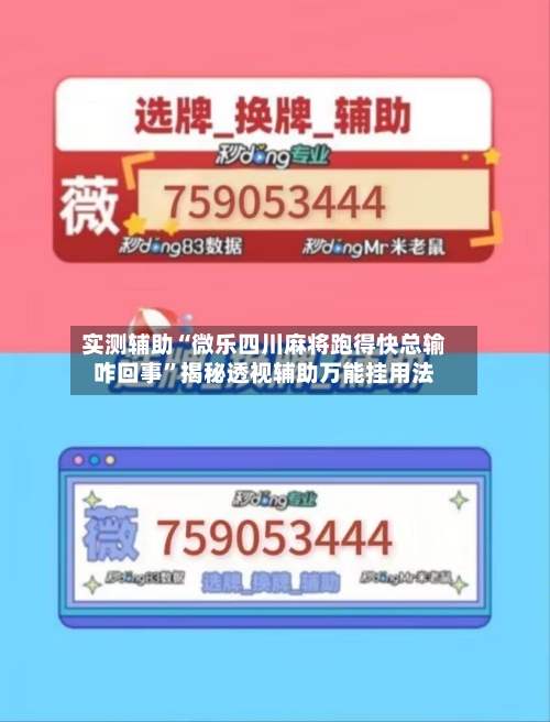 实测辅助“微乐四川麻将跑得快总输咋回事”揭秘透视辅助万能挂用法-第2张图片