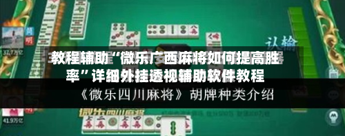 教程辅助“微乐广西麻将如何提高胜率”详细外挂透视辅助软件教程-第2张图片