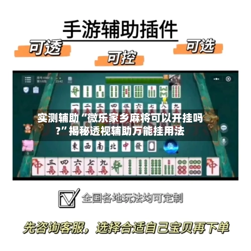 实测辅助“微乐家乡麻将可以开挂吗?	”揭秘透视辅助万能挂用法-第1张图片