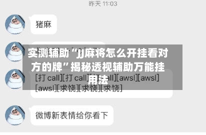 实测辅助“JJ麻将怎么开挂看对方的牌”揭秘透视辅助万能挂用法-第3张图片