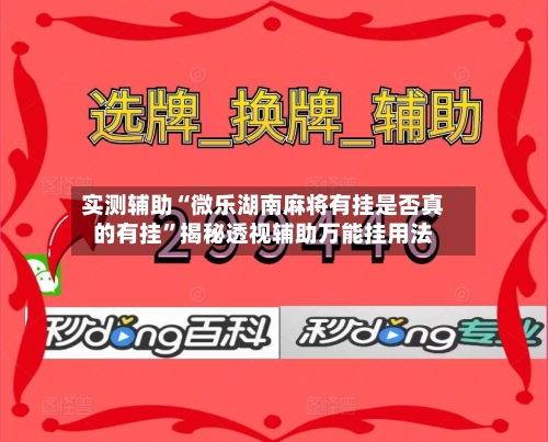 实测辅助“微乐湖南麻将有挂是否真的有挂	”揭秘透视辅助万能挂用法-第3张图片