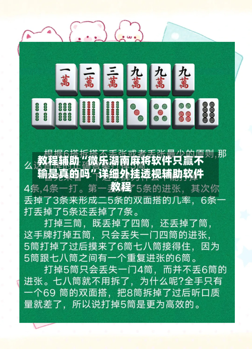 教程辅助“微乐湖南麻将软件只赢不输是真的吗”详细外挂透视辅助软件教程-第2张图片