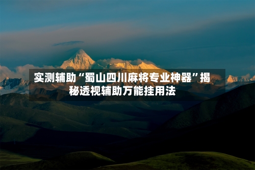 实测辅助“蜀山四川麻将专业神器”揭秘透视辅助万能挂用法-第2张图片