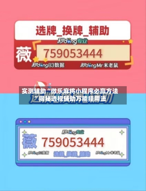 实测辅助“微乐麻将小程序必赢方法”揭秘透视辅助万能挂用法-第1张图片
