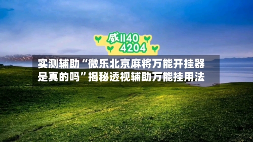 实测辅助“微乐北京麻将万能开挂器是真的吗”揭秘透视辅助万能挂用法-第1张图片
