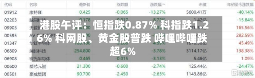 港股午评：恒指跌0.87% 科指跌1.26% 科网股、黄金股普跌 哔哩哔哩跌超6%-第3张图片