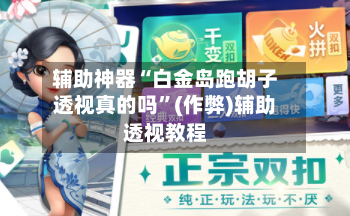 辅助神器“白金岛跑胡子透视真的吗	”(作弊)辅助透视教程-第1张图片