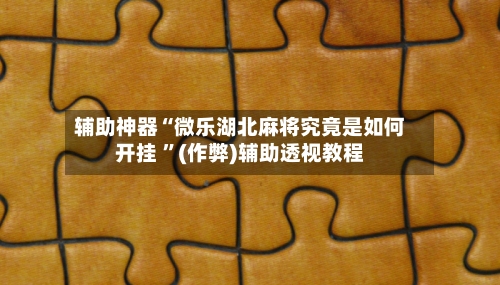 辅助神器“微乐湖北麻将究竟是如何开挂 ”(作弊)辅助透视教程-第2张图片