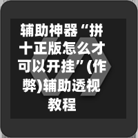 辅助神器“拼十正版怎么才可以开挂”(作弊)辅助透视教程-第2张图片